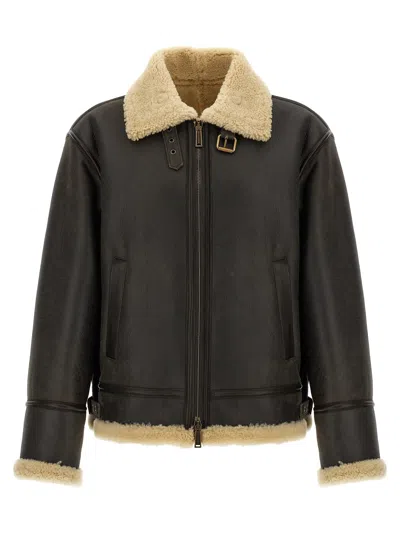 Dsquared2 Aviator Casual Jackets And Parka Brown In Black