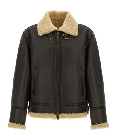 DSQUARED2 DSQUARED2 SHEARLING AVIATOR JACKET