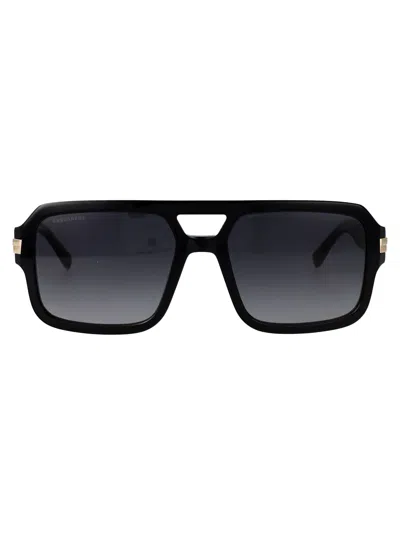Dsquared2 Aviator Sunglasses D2 0197/s 807 In Black