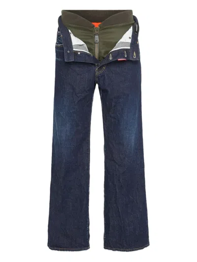 Dsquared2 Aviator Wash Loose Jeans In Blue