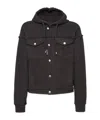 Dsquared2 Ayered-hood Denim Jacket In Black