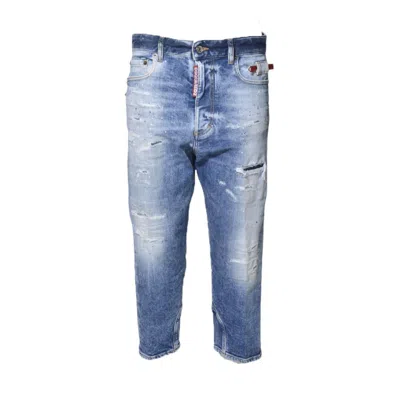 Dsquared2 Baby Carpenter Light Scarface Jeans In Blue Denim In Gray