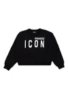 Dsquared2 Baby Girl Sweatshirt  Icon Cropped In Black