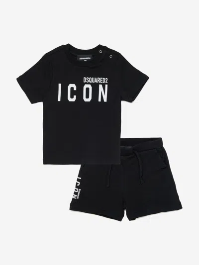 Dsquared2 Baby Icon Short Pyjama Set In Black