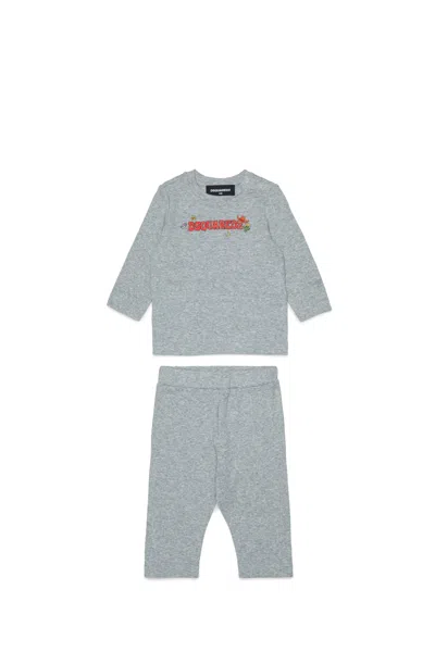 Dsquared2 Baby Jumpsuit With Logo In Gray