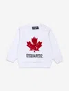 Dsquared2 Kids Maple Leaf Logo Sweatshirt In White