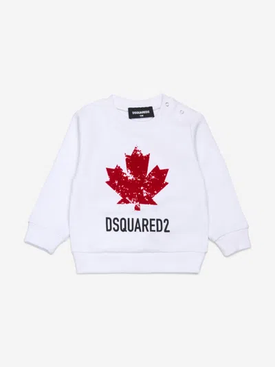Dsquared2 Kids Maple Leaf Logo Sweatshirt In White