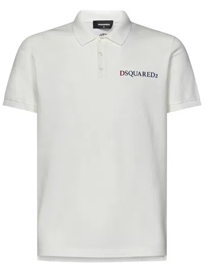 Dsquared2 Polo Backdoor Access Tennis Fit  In Bianco
