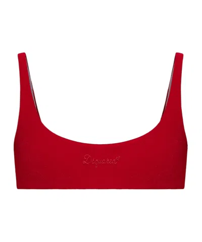 Dsquared2 Backless Bikini Top In Red