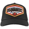 Dsquared2 Mens Black Logo-patch Cotton-twill Cap