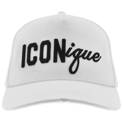 DSQUARED2 DSQUARED2 BADGE BASEBALL CAP WHITE