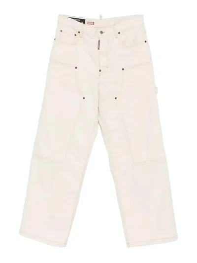 Dsquared2 Baggy `carpenter` Jeans In Cream