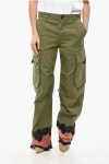 Dsquared2 Baggy Fit Cargo Pants With Satin And Lace Inserts In Green