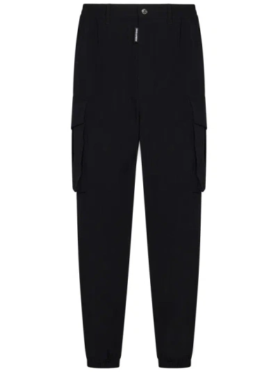 Dsquared2 Baggy Fit Cargo Trousers In Black