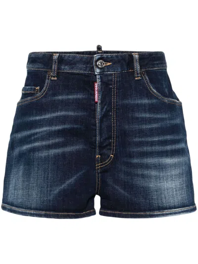 Dsquared2 Baggy Superstar Denim Shorts In Blue