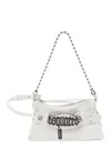 Dsquared2 Gothic Logo Belted Leather Clutch In White