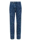 Dsquared2 Vaquera X D2 Statue Of Liberty Cargo Laser Wash Pant In Blue
