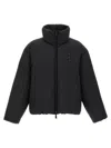 Dsquared2 Classic Black Puffer Bomber Jacket With Ribbed Cuffs In Black