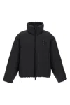 Dsquared2 Classic Black Puffer Bomber Jacket With Ribbed Cuffs In Black