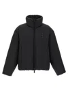 Dsquared2 Classic Black Puffer Bomber Jacket With Ribbed Cuffs In Black