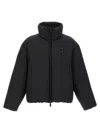 Dsquared2 Classic Black Puffer Bomber Jacket With Ribbed Cuffs In Black