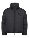 Dsquared2 Classic Black Puffer Bomber Jacket With Ribbed Cuffs In Black