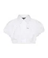 Dsquared2 Short Sleeve Collared Shirt With Gathered Detail In White