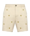 Dsquared2 All-over Embroidered Cotton Twill Cargo Shorts In Nude