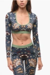 Dsquared2 Bandana Motif Underwear Cropped Top In Blue