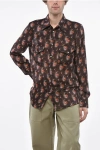 Dsquared2 Bandana Motif Western Shirt With Snap Buttons In Brown