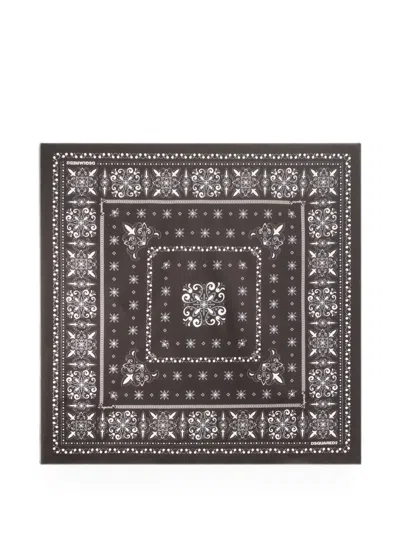 Dsquared2 Bandana-print Foulard In Brown