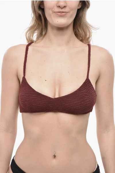 Dsquared2 Bandeau Bikini Top With Crisscross Straps In Red