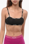 Dsquared2 Bandeau Bra With Logoed Trim In Black