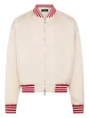 Dsquared2 Baseball 80's Pinstriped Bomber Jacket In Neutral