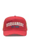 Dsquared2 Logo-print Distressed Baseball Cap In Red