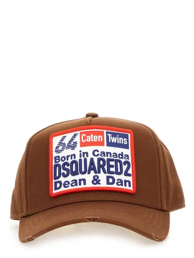 Dsquared2 Logo-patch Baseball Cap In Brown