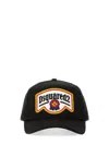 Dsquared2 Cotton Gabardine Baseball Cap With In Black