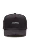 Dsquared2 Black Cotton Cap With Embroidered Logo In Black
