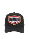 Dsquared2 Cotton Gabardine Baseball Cap With In Black