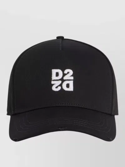 Dsquared2 Baseball Cap Curved Brim Eyelet Vents In Black