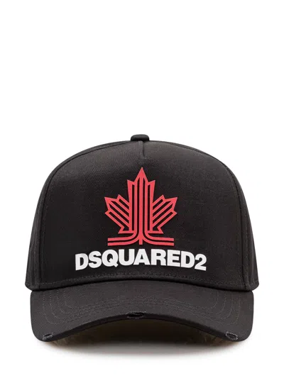 Dsquared2 Baseball Cap In Gabardine In Nero