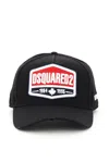 Dsquared2 Logo Patch Cotton Baseball Cap In Black