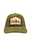 Dsquared2 Corduroy Curved Peak Baseball Caps In Militare