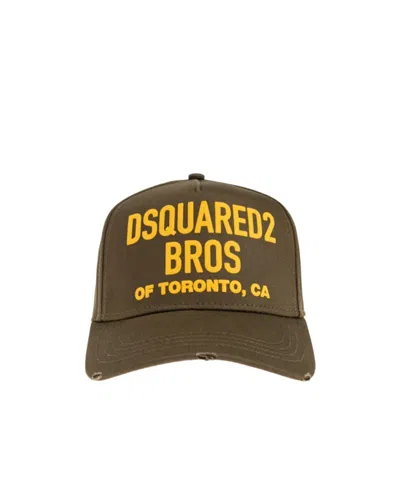 Dsquared2 Baseball Cap With Curved Brim In Brown