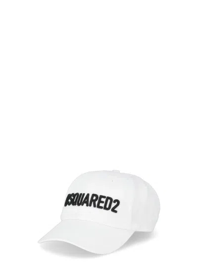 Dsquared2 Baseball Cap With Logo In Bianco