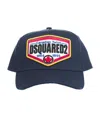 Dsquared2 Distressed Logo Patch Baseball Cap In Blue