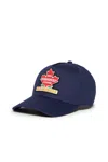 Dsquared2 Baseball Cap With Maple Leaf Patch In Blue