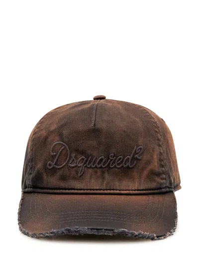 Dsquared2 Baseball Cap With Signature Patch In Nero-nero