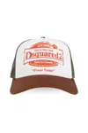Dsquared2 Mens Bianco/ Militare/ Miele Logo-embroidered Cotton Cap In Gray