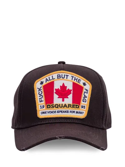 Dsquared2 Fuck All But The Flag Baseball Cap In Black